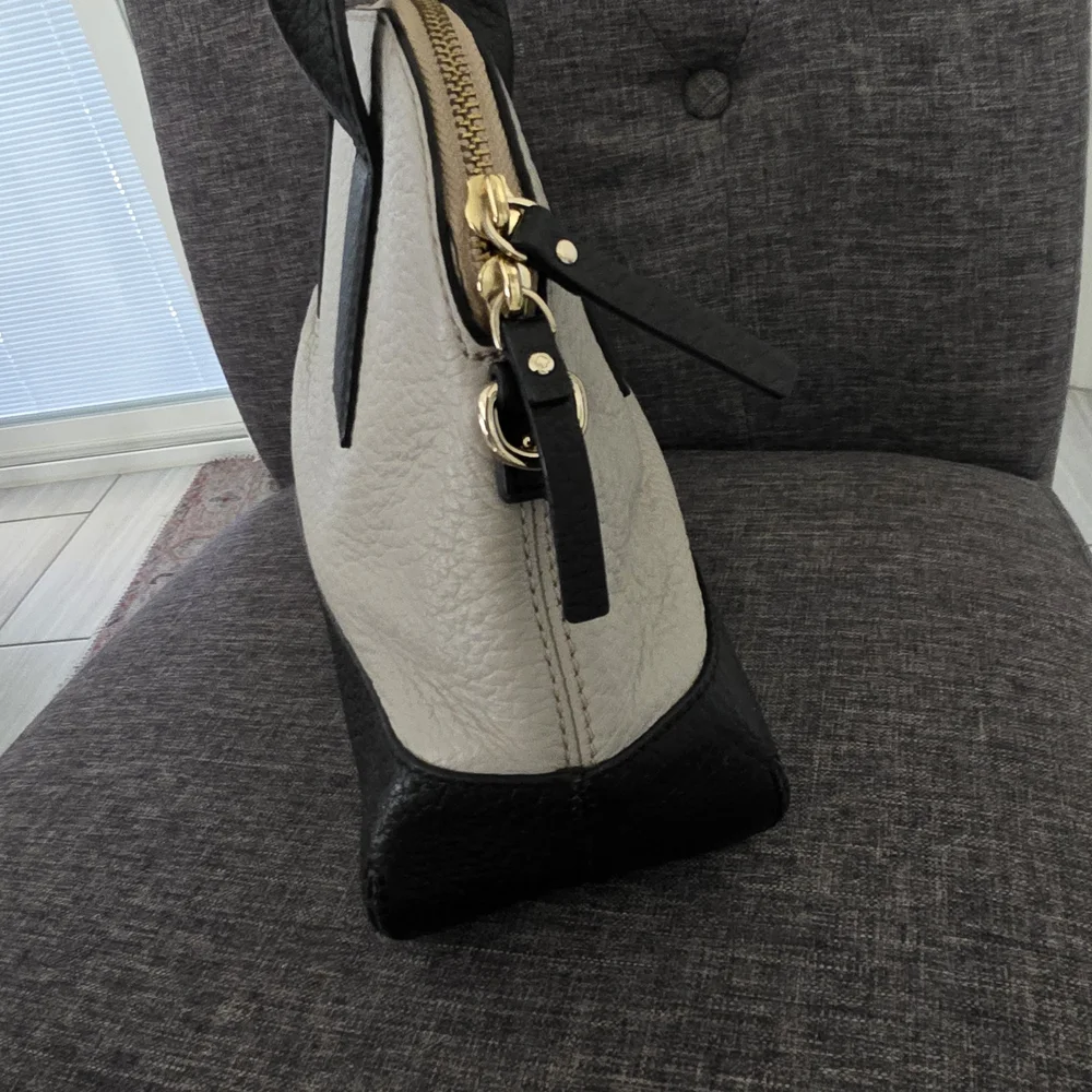 kate spade New York Two-Tone Black & Cream Leather Satchel